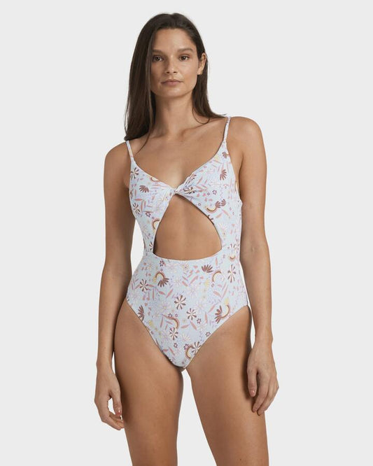Image of Swimwear. Productname: Roxy - Womens Vintage Isle One Piece Swimsuit - Cooling Spray Retro Isle - in Cooling Spray Retro Isle colour by brand - Roxy