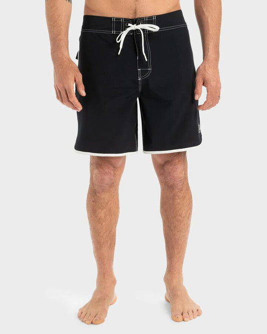 Image of Swimwear. Productname: Quiksilver - Mens Original Scallop 18" Boardshorts - Black - in Black colour by brand - Quiksilver
