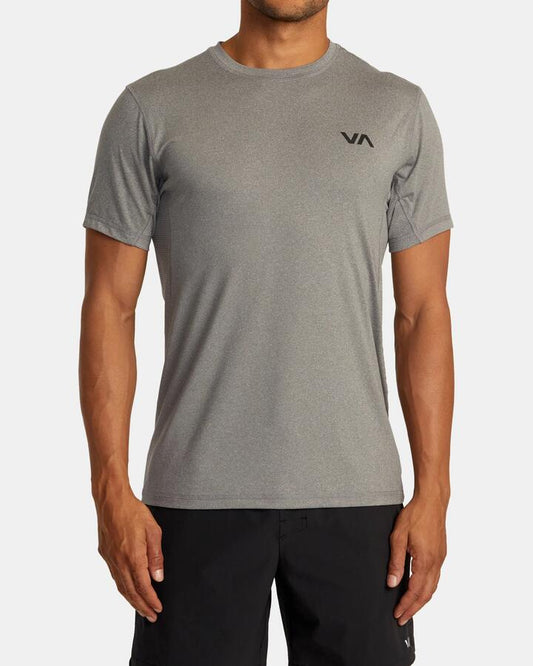 Image of T-Shirts. Product name - RVCA Mens Sport V T-Shirt Heather Grey in Heather Grey colour by brand - RVCA