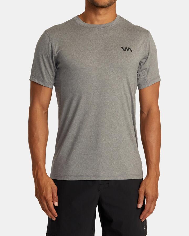 Image of T-Shirts. Product name - RVCA Mens Sport V T-Shirt Heather Grey in Heather Grey colour by brand - RVCA