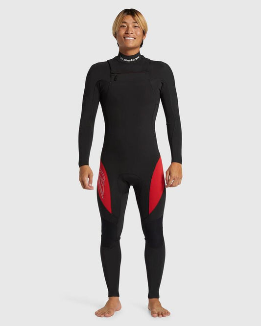 Image of Wetsuits. Product name - Quiksilver Mens 3/2Mm Mercury Chest Zip Wetsuit High Risk Red in High Risk Red colour by brand - Quiksilver