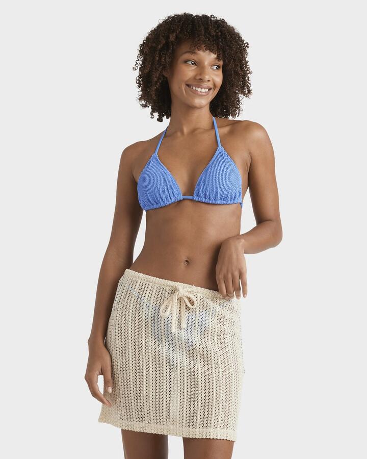 Image of a model wearing Skirts. Productname: Billabong - Womens Sand Ripples Mini Skirt - Whitecap - in Whitecap colour by brand - Billabong