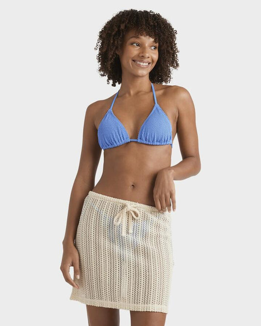 Image of a model wearing Skirts. Productname: Billabong - Womens Sand Ripples Mini Skirt - Whitecap - in Whitecap colour by brand - Billabong