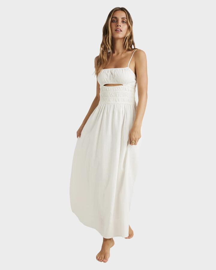 Image of Dresses. Product name - Billabong Womens Cloud Maxi Dress Salt Crystal in Salt Crystal colour by brand - Billabong