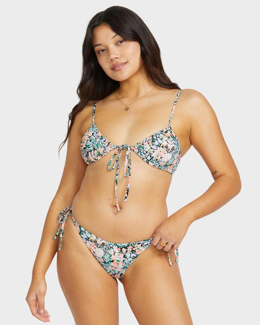 Image of a model wearing Tops. Productname: Billabong - Womens Sweet Fields Cara Bralette Bikini Top - Multi - in Multi colour by brand - Billabong