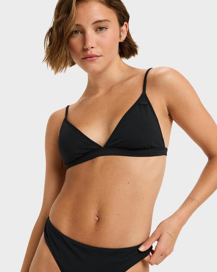 Image of Swimwear. Product name - Roxy Womens Beach Classics Bikini Top Anthracite in Anthracite colour by brand - Roxy