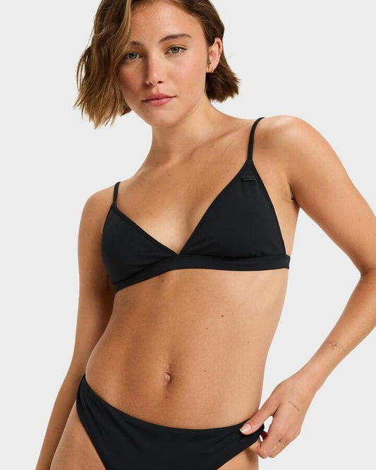 Image of Swimwear. Product name - Roxy Womens Beach Classics Bikini Top Anthracite in Anthracite colour by brand - Roxy