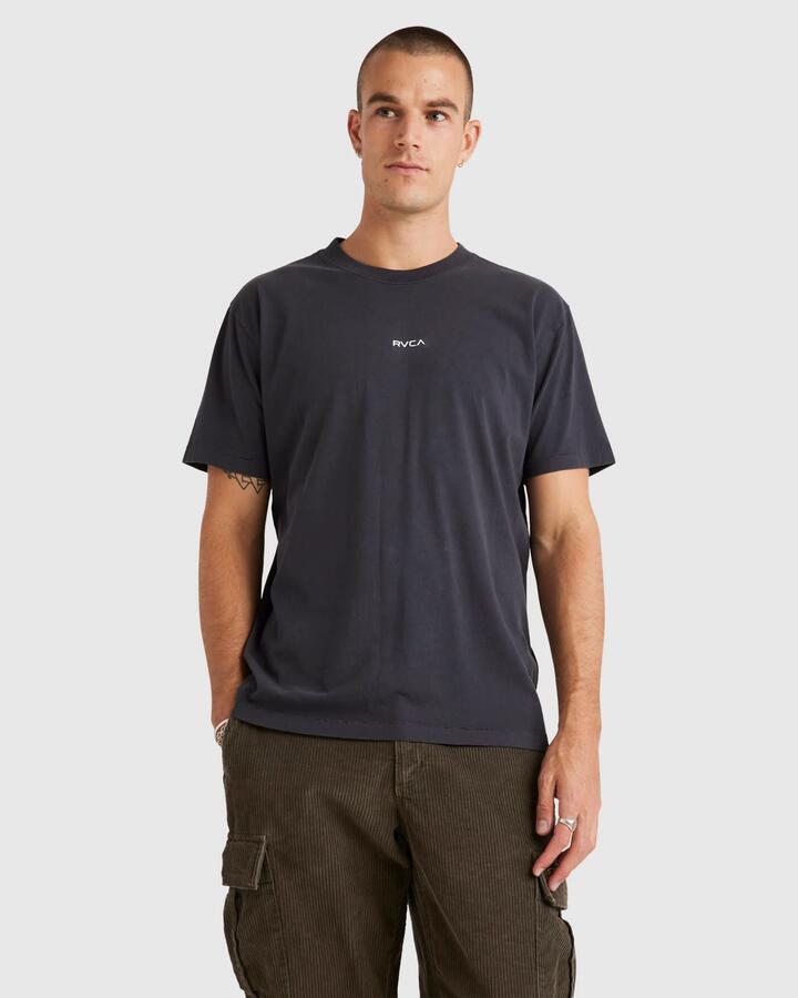 Image of T-Shirts. Product name - RVCA Mens Rvca Unflipped T-Shirt Washed Black in Washed Black colour by brand - RVCA