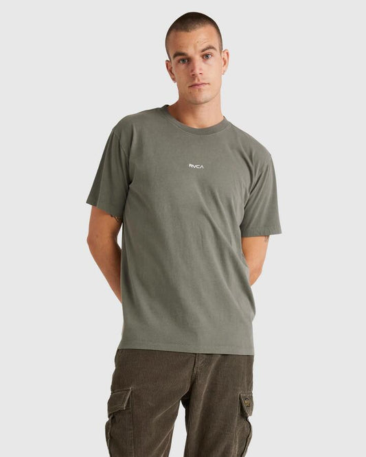 Image of T-Shirts. Product name - RVCA Mens Rvca Unflipped T-Shirt Washed Olive in Washed Olive colour by brand - RVCA