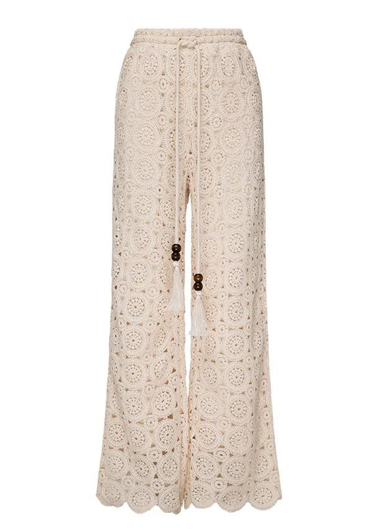 Image of a model wearing Pants. Productname: Fiorella Pants in Butter colour by brand - MOS The Label
