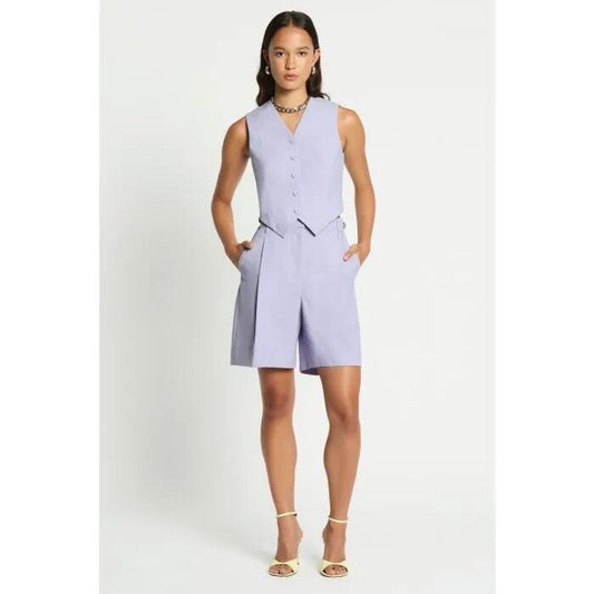 Image of a model wearing Shorts. Productname: Paloma Short in ICE LILAC colour by brand - sass and bide