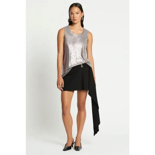 Image of a model wearing Tops. Productname: Radar Tank in Silver colour by brand - sass and bide