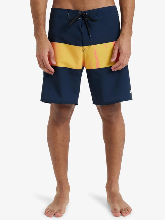 Image of Swimwear. Productname: Quiksilver - Mens Surfsilk Straight Leg 18 Boardshorts - Fiery Coral Bloomfade - in Fiery Coral Bloomfade colour by brand - Quiksilver