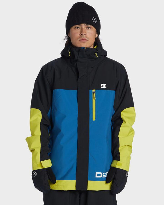 Image of a model wearing Outerwear. Productname: DC Shoes - Mens Defiant Snow Jacket - Black - in Black colour by brand - DC Shoes