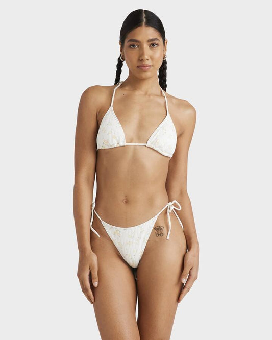 Image of Swimwear. Productname: RVCA - Womens Blurred Ditsy Halter Slide Tri Bikini Top - Whisper White - in Whisper White colour by brand - RVCA