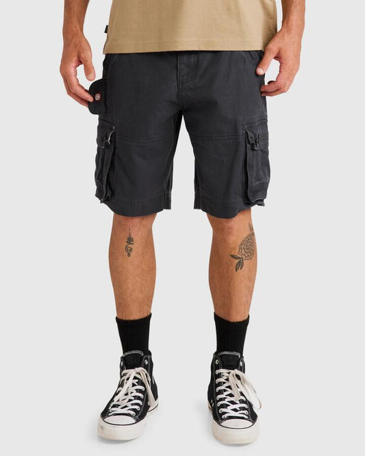 Image of a model wearing Shorts. Productname: Element - Mens Source Cargo Shorts - Off Black - in Off Black colour by brand - Element