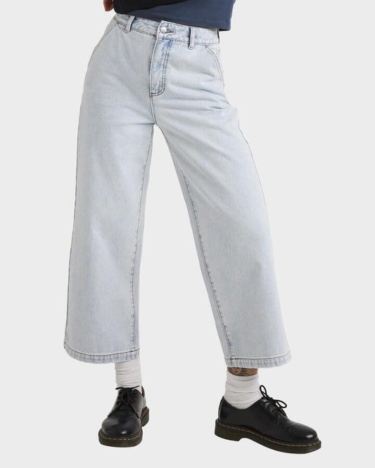 Image of Jeans. Productname: RVCA - Womens Fresh Prince Denim Jeans - Ash Blue - in Ash Blue colour by brand - RVCA