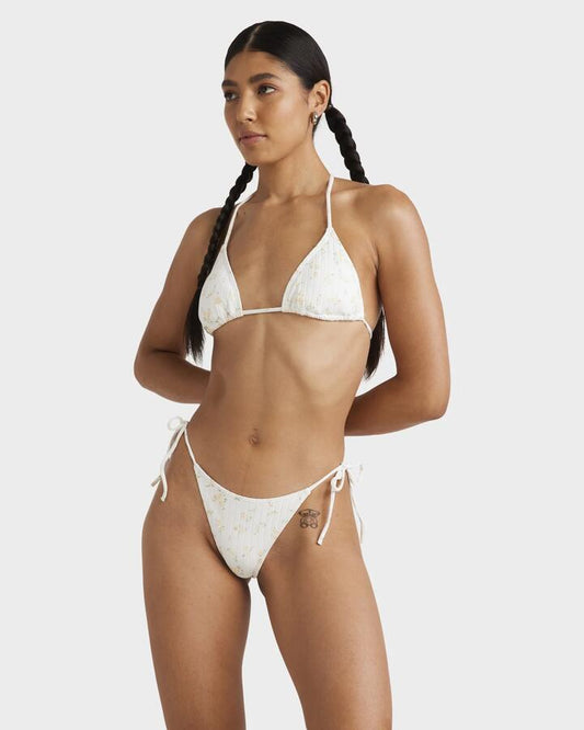 Image of Swimwear. Productname: RVCA - Womens Blurred Ditsy Medium French Bikini Bottom - Whisper White - in Whisper White colour by brand - RVCA