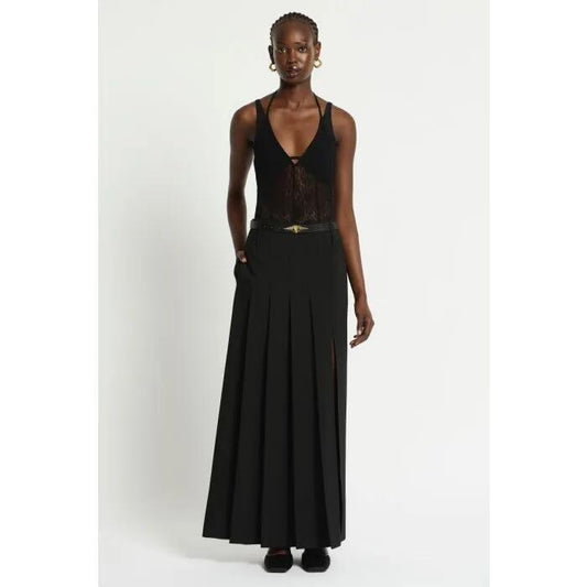 Image of a model wearing Skirts. Productname: Satori Skirt in Black colour by brand - sass and bide