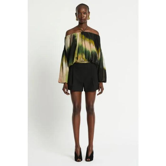 Image of a model wearing Tops. Productname: Panorama Top in PRINT colour by brand - sass and bide
