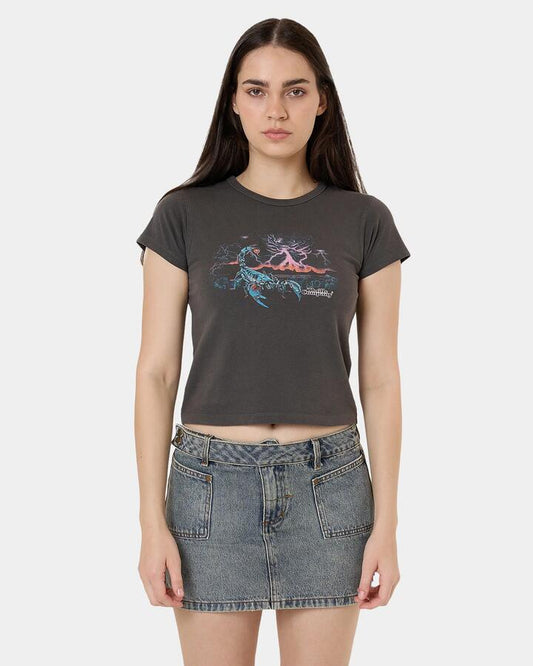 Image of T-Shirts. Product name - Thrills Womens Scorpion Ridge Boy T-Shirts Merch Black in Merch Black colour by brand - Thrills