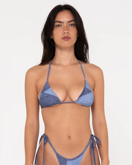 Image of Swimwear. Productname: Rusty - Womens Britney Patchwork Multiway Bikini Top - Navy - in Navy colour by brand - Rusty