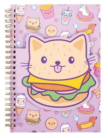 Image of Notebooks & Notepads. Product name - Spiral Notebook Cat & Burger in colour by brand - Toymate