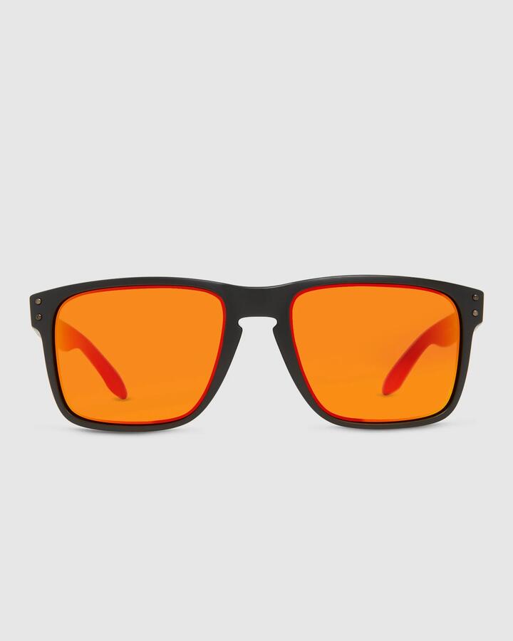 Image of Sunglasses. Productname: Oakley - Holbrook Xl Matte Black Prizm Square Sunglasses - Black - in Black colour by brand - Oakley
