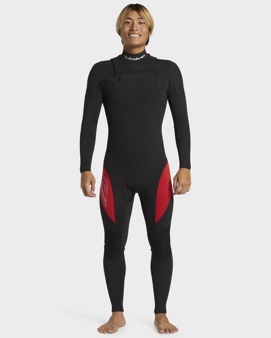 Image of Accessories. Product name - Quiksilver Mens 4/3Mm Mercury Chest Gbs Zip Wetsuit High Risk Red in High Risk Red colour by brand - Quiksilver