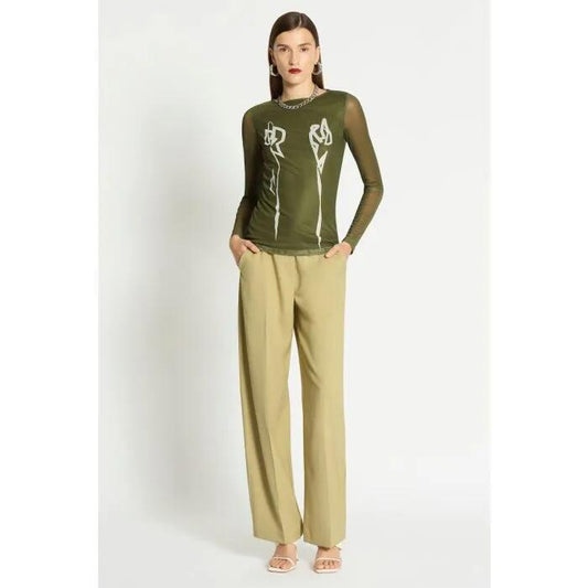 Image of a model wearing Tops. Productname: Lâamore Top in MOSS colour by brand - sass and bide