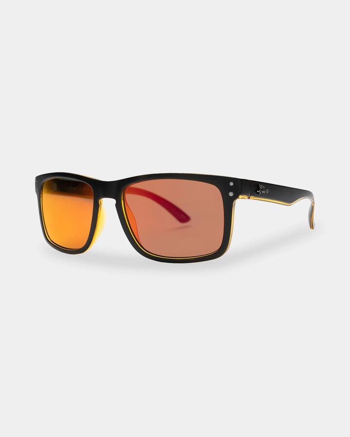 Image of Sunglasses. Productname: Liive Cheap Thrill Matt Black Orange Square Sunglasses Mirror Matt Black Or - in Mirror Matt Black Or colour by brand - Liive