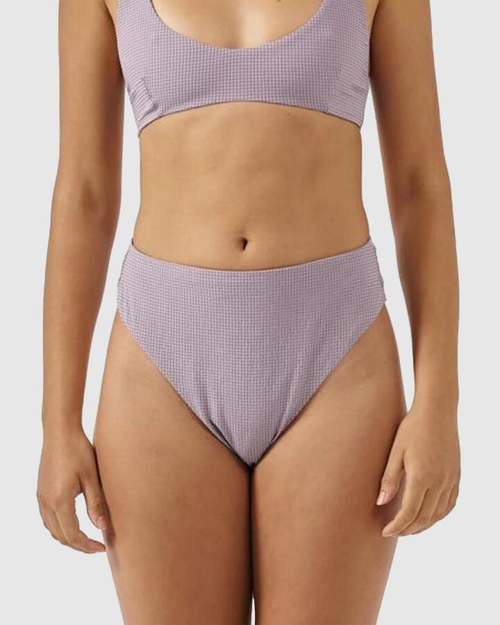 Image of Swimwear. Productname: Thrills - Womens Paradise Code 90S High Cut Bikini Bottom - Storm Grey - in Storm Grey colour by brand - Thrills