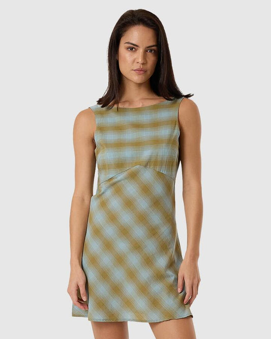 Image of Dresses. Productname: Thrills - Womens Ansley Xavier Mini Dress - Stone Blue - in Stone Blue colour by brand - Thrills