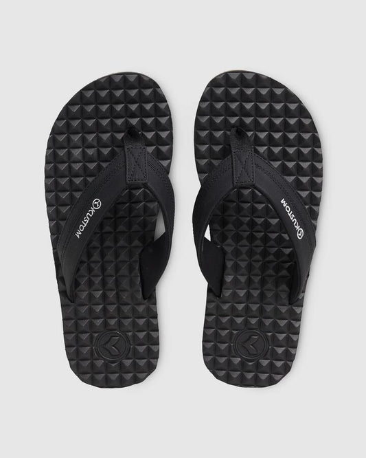 Image of Sandals. Productname: Kustom - Mens Super Spike Thongs - Black - in Black colour by brand - Kustom