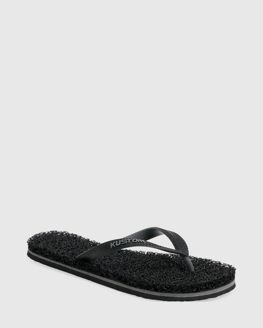 Image of Sandals. Product name - Kustom Mens Noodle Thongs Stealth in Stealth colour by brand - Kustom