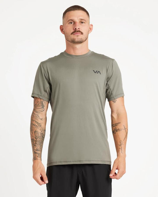 Image of T-Shirts. Productname: RVCA Mens Sport V T-Shirt Sage Leaf - in Sage Leaf colour by brand - RVCA