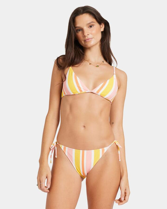 Image of Swimwear. Productname: Roxy - Womens Bazaar Medium Coverage Bikini Top - Candlelight Peach Bazaar - in Candlelight Peach Bazaar colour by brand - Roxy