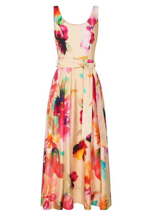 Image of a model wearing Dress. Productname: Stella Midi Dress in Stella Print colour by brand - MOS The Label