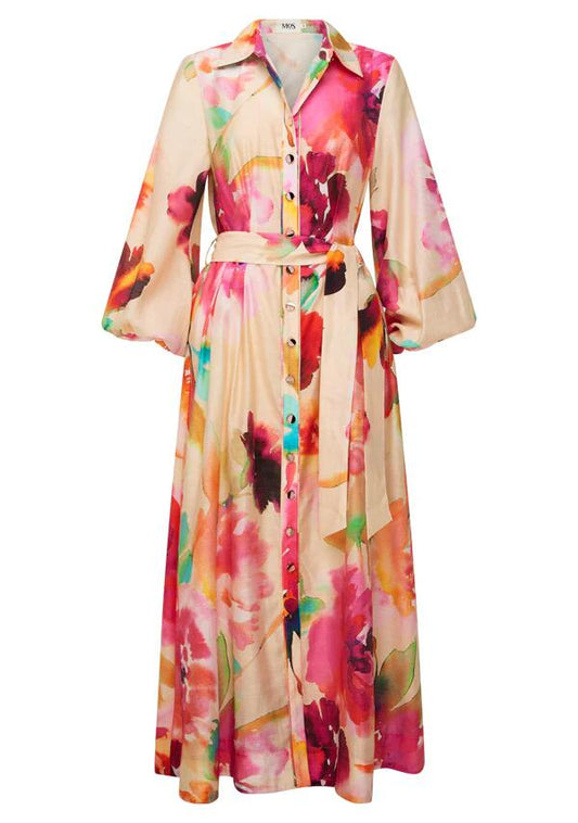 Image of a model wearing Dress. Productname: Stella Shirt Dress in Stella Print colour by brand - MOS The Label