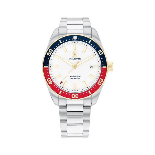 Image of Watches. Productname: Tommy Hilfiger Th85 Stainless Steel White Dial Men's Watch 1710551 in Watch colour by brand - Tommy Hilfiger
