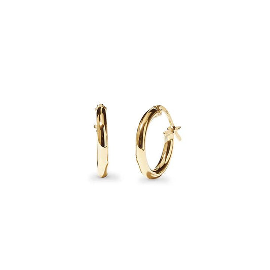 Image of Earrings. Productname: 10mm Thin Round Hoop Earrings in 9kt Yellow Gold in Gold colour by brand - Bevilles