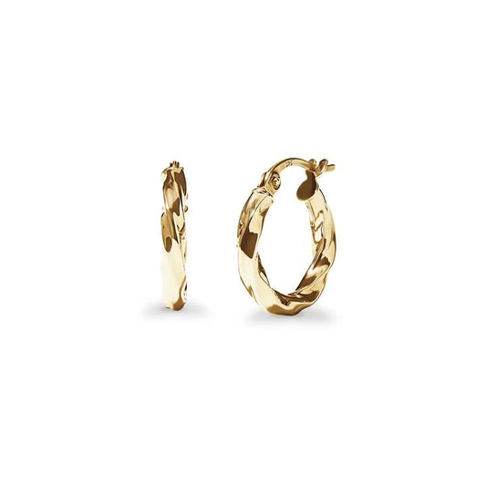 Image of Earrings. Product name - 10mm Hoop Earrings in 9kt Yellow Gold in colour by brand - Bevilles