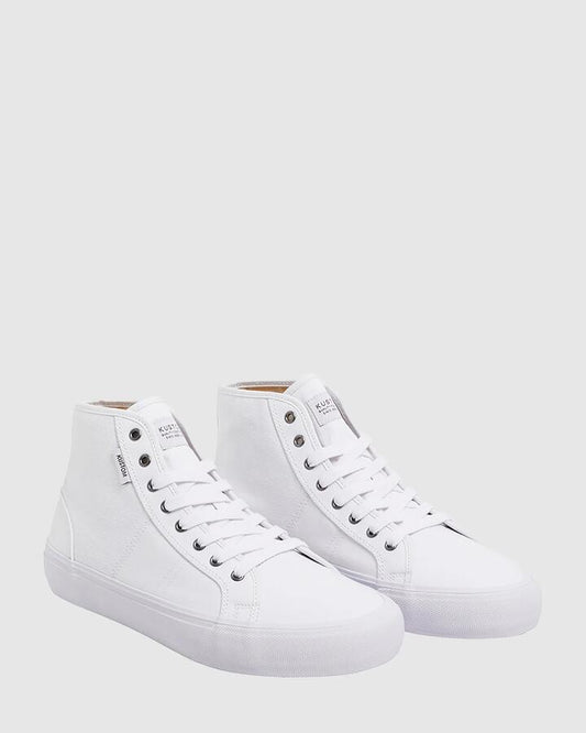 Image of Sneakers. Product name - Kustom Mens World-Wide Hi Sneakers White in White colour by brand - Kustom