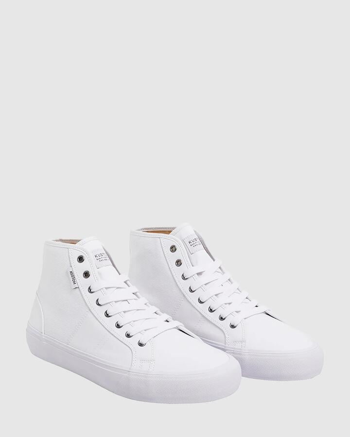 Image of Sneakers. Product name - Kustom Mens World-Wide Hi Sneakers White in White colour by brand - Kustom