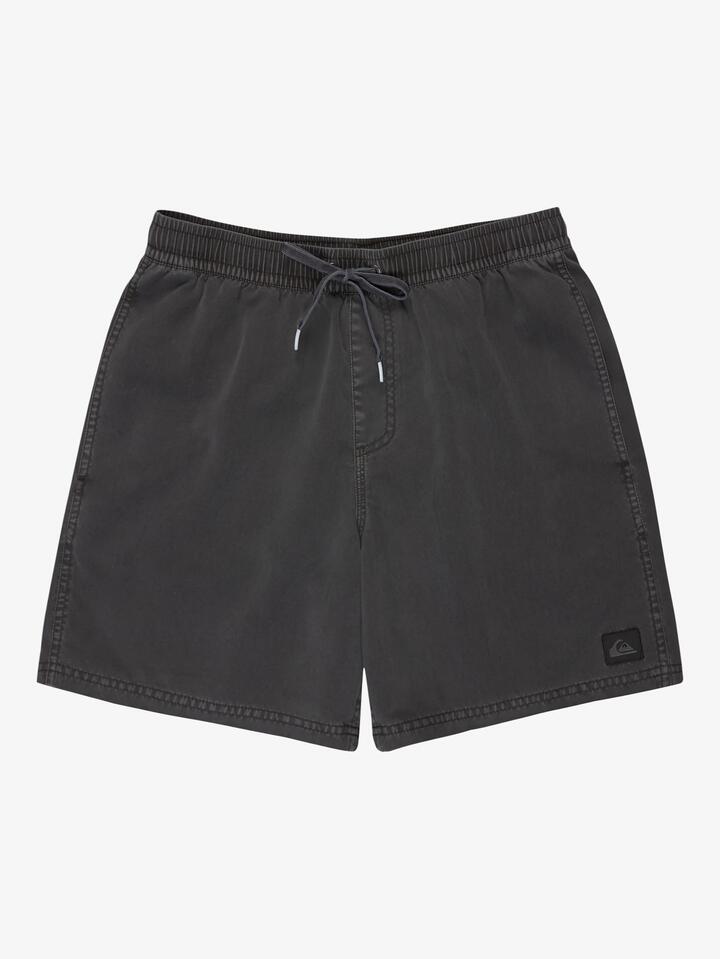 Image of a model wearing Shorts. Product name - Quiksilver Mens Everyday Surfwash Volley 17" Swim Shorts Black in Black colour by brand - Quiksilver