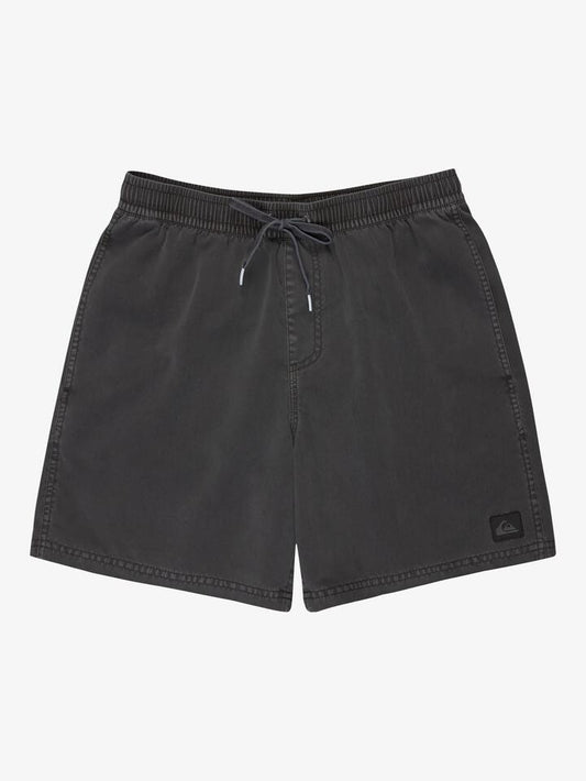 Image of a model wearing Shorts. Product name - Quiksilver Mens Everyday Surfwash Volley 17" Swim Shorts Black in Black colour by brand - Quiksilver
