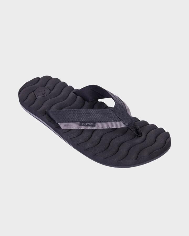 Image of Sandals. Product name - Kustom Mens Hummer Iii Thongs Black Stripe in Black Stripe colour by brand - Kustom