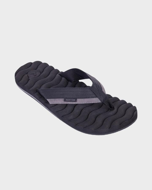 Image of Sandals. Productname: Kustom Mens Hummer Iii Thongs Black Stripe - in Black Stripe colour by brand - Kustom