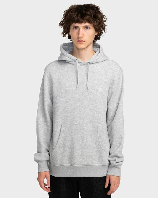Image of a model wearing Outerwear. Productname: Element - Mens Icon Embroidery Pullover Hoodie - Mid Grey Heather - in Mid Grey Heather colour by brand - Element