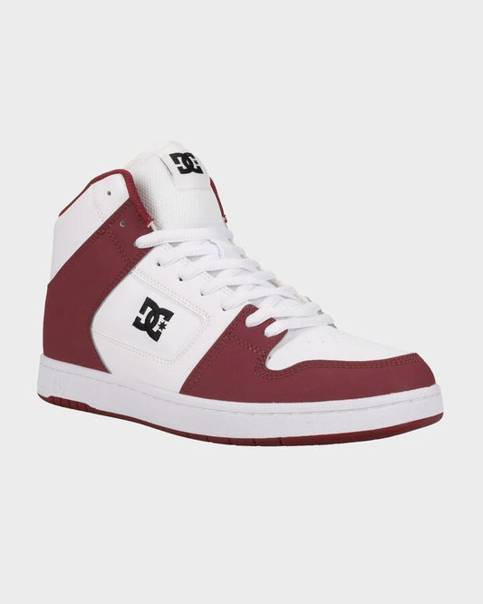 Image of Shoes. Productname: DC Shoes - Mens Manteca 4 Hi Skate Shoes - White/Dewberry - in White/Dewberry colour by brand - DC Shoes